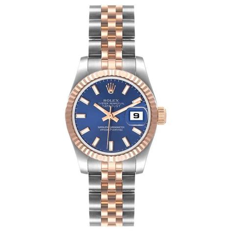 rolex datejust stahl gold blaues zifferblatt|rolex aus edelstahl.